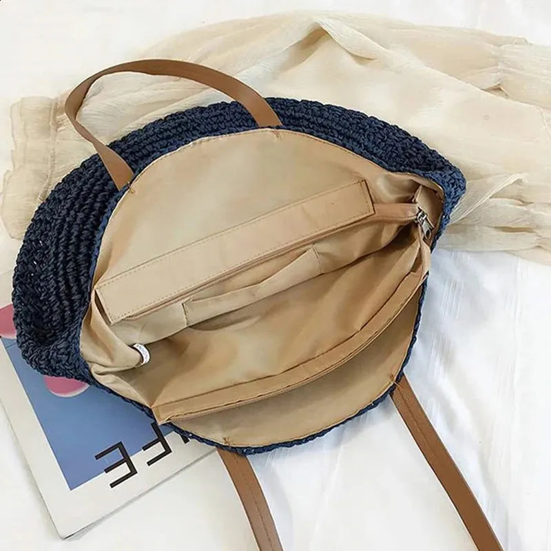 Bucket Straw Tote Bag