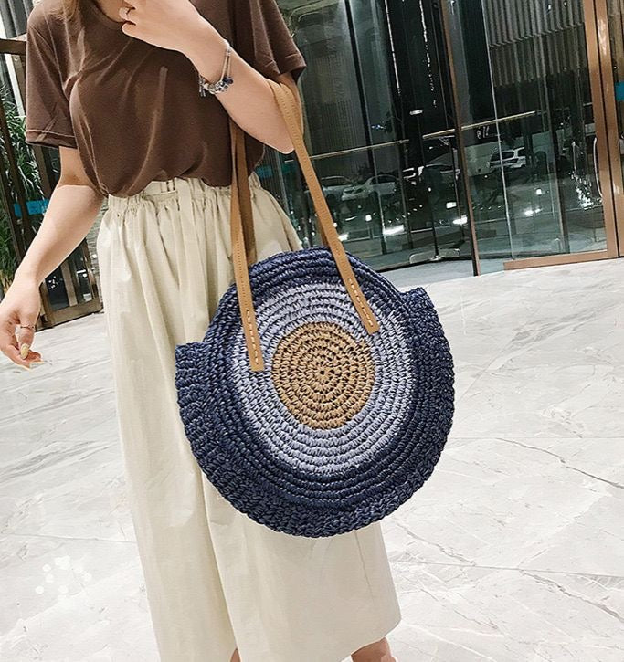 Bucket Straw Tote Bag