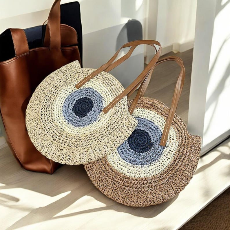 Bucket Straw Tote Bag