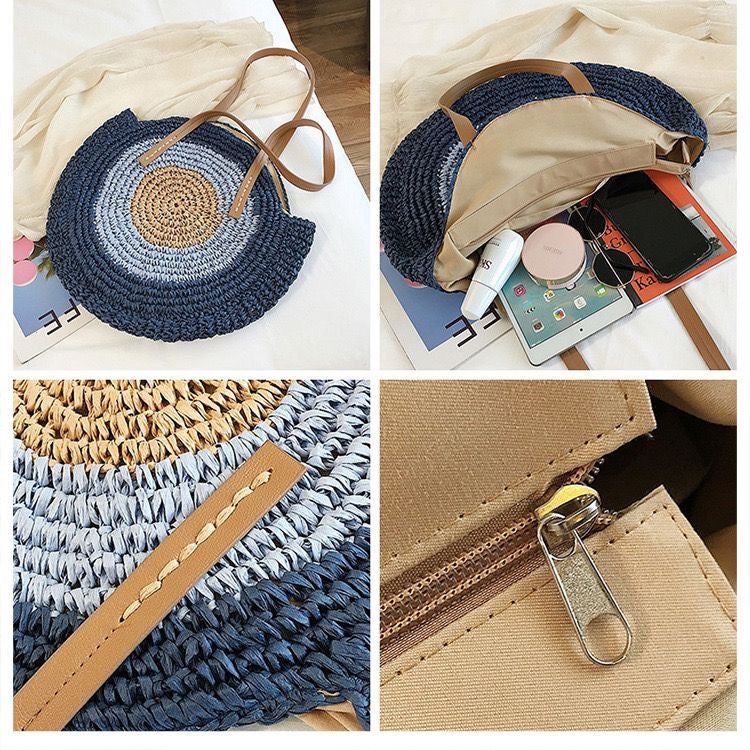 Bucket Straw Tote Bag