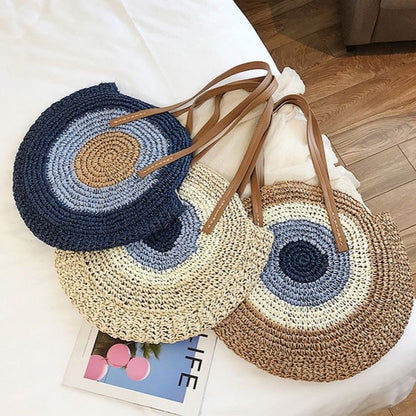 Bucket Straw Tote Bag