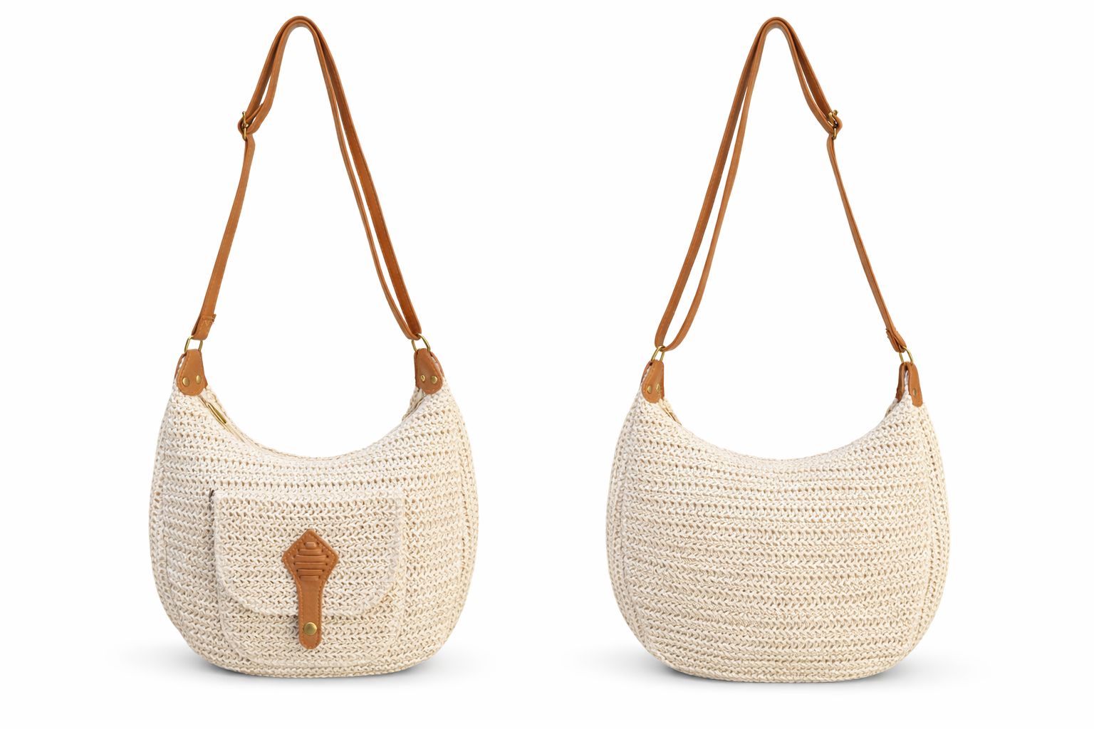 Easy pocket half moon shoulder bag