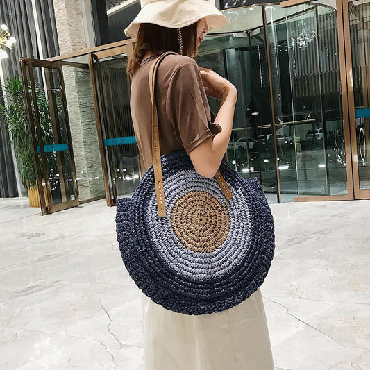 Bucket Straw Tote Bag