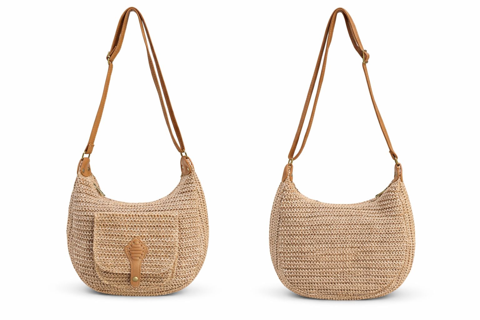 Easy pocket half moon shoulder bag